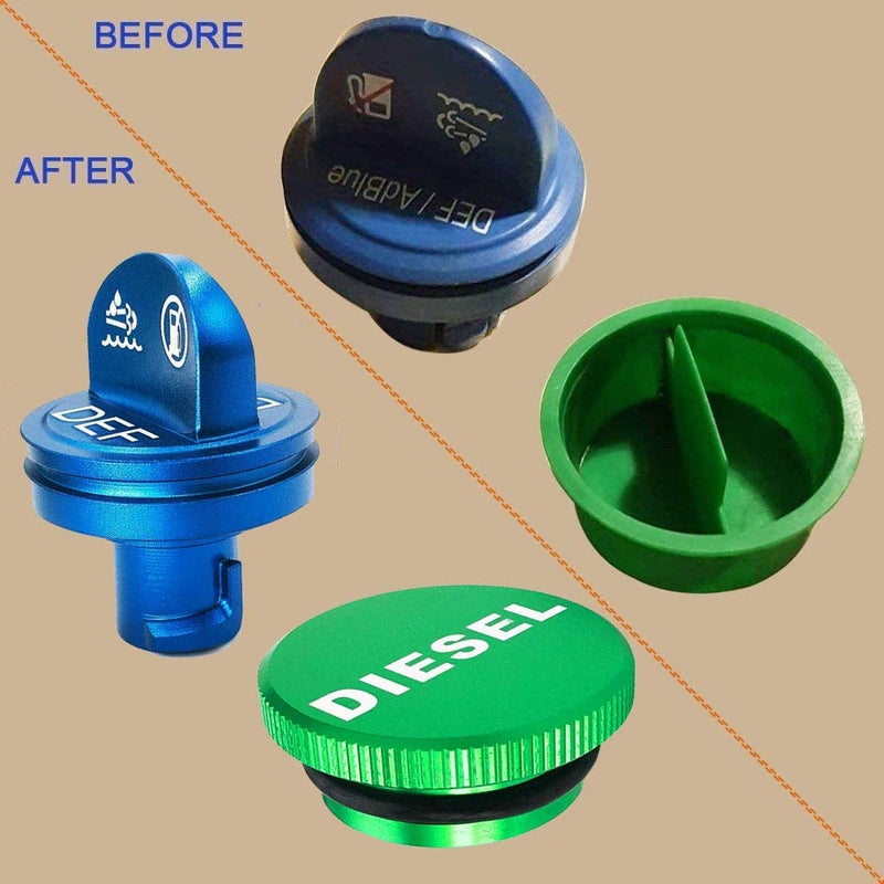 DOCA Aluminum Fuel Cap,Diesel Fuel Cap with strong magnet and Non-magnetic Blue DEF Cap-for 2013-2018 Dodge Ramï¼Œ Diesel Trucks 1500 2500 3500 - Image 3